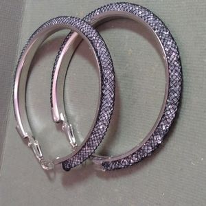 Two and a half inch hoop earrings